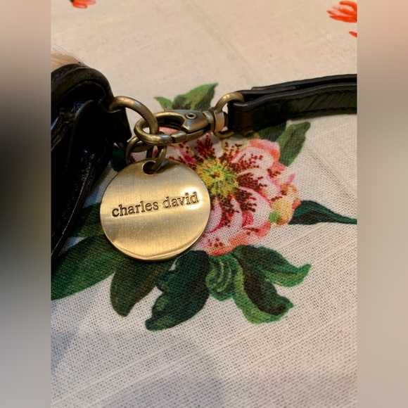 Charles David Pony Hair & Leather Black & Brown Clutch Bag - Picture 4 of 10